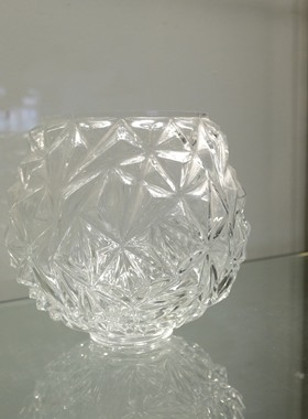 北欧 丹麦产 60年代 中古 Vintage 玻璃浮雕 小香薰罩