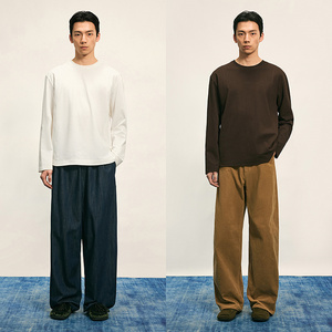 海螺系列商场同款速写男装2025秋新品长袖T恤圆领休闲9P9113700