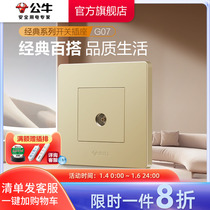 Bull Socket Flagship Switch Socket CCTV Socket 10% Two-Panel Cable TV TV Panel Gold