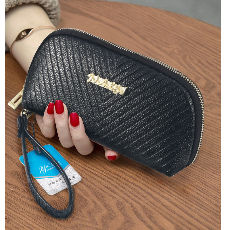 2020新款长款简约贝壳包手腕零钱包 乐淘淘皮具女士包袋