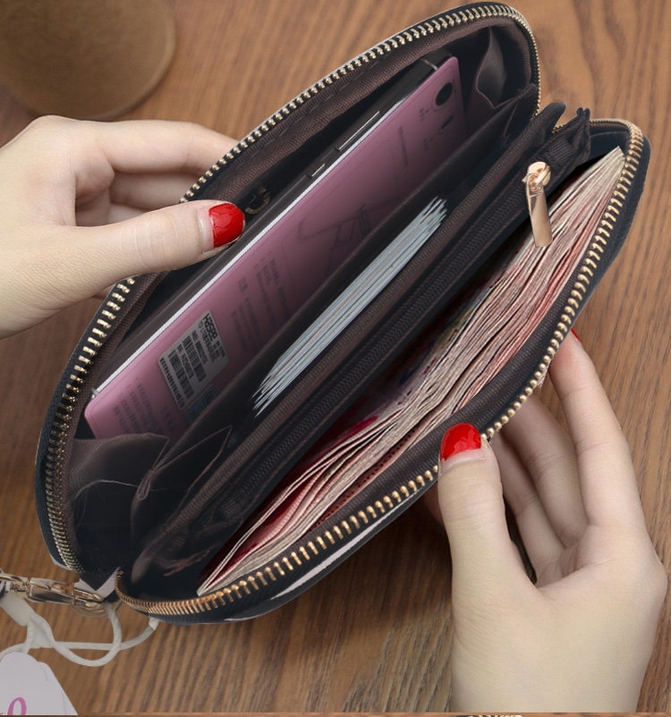 2020新款长款简约贝壳包手腕零钱包 乐淘淘皮具女士包袋