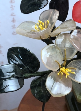 玉石兰花盆景创意摆件酒柜装饰品