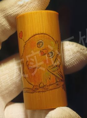 文玩实心玉竹可爱手把件葫芦竹制品迷你掌中宝手工卡通二次元现货