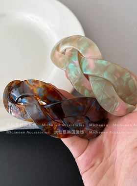 仙恩发夹醋酸简约麻花弹簧夹
