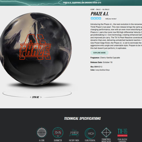 STORM风暴品牌 热销款式弧线保龄球 PHAZE A.I.  14磅 15磅 - 图1
