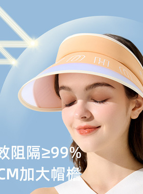 KK&uvno防晒帽女夏沙滩空顶时尚户外运动太阳帽遮脸防紫外线遮阳