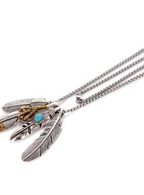 高桥吾郎日本羽毛钛钢鹰爪吊坠