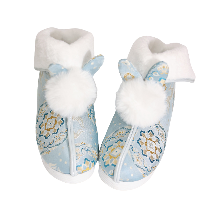 江南朱记加绒汉服靴子【鹿奔奔】秋冬保暖布靴古风布鞋兔兔汉服鞋,淘宝优惠券,粉丝福利购,淘宝优惠卷