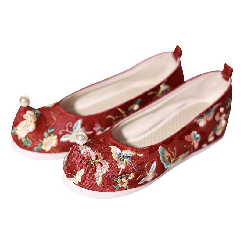 鸾羽仙缘阁x江南朱记汉服鞋【百蝶】系列 内增高弓鞋，登云履布鞋,淘宝优惠券,粉丝福利购,淘宝优惠卷