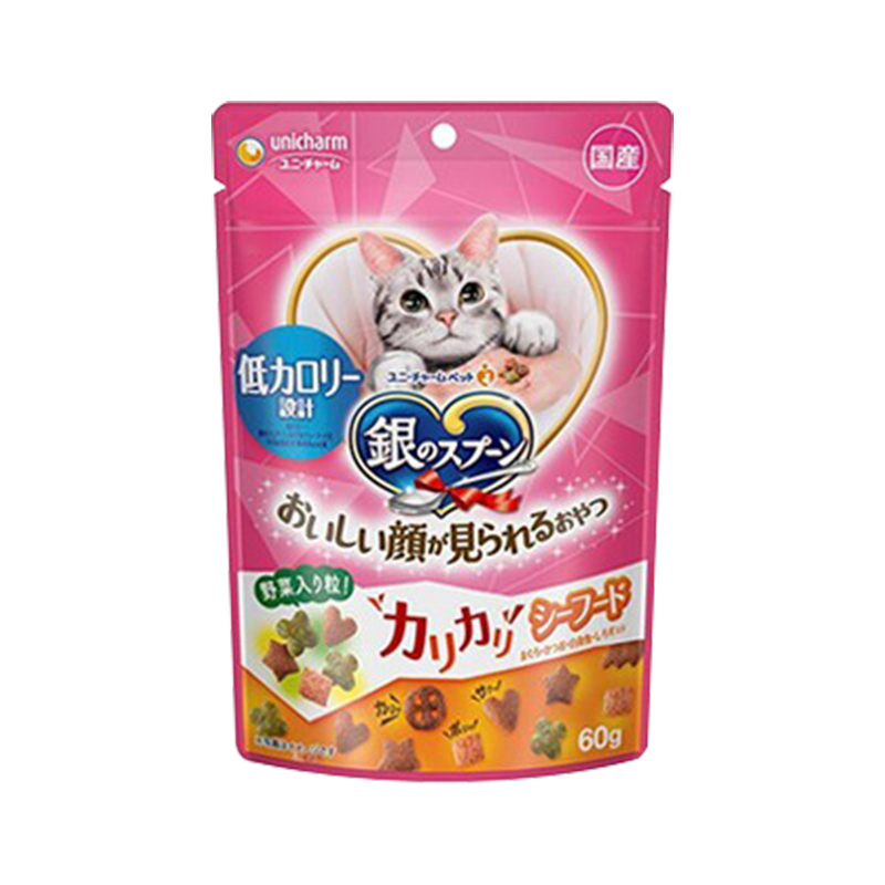 原装进口日本银勺猫零食猫咪洁牙洁齿饼干小鱼干营养增肥食品 60G