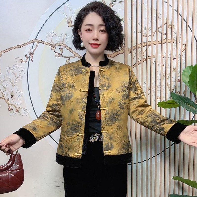 时尚国风妈妈装加棉短外套2025秋冬新款唐装气质中老年女士上衣,淘宝优惠券,粉丝福利购,淘宝优惠卷