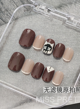 手绘穿戴甲麦晓雯同款美甲
