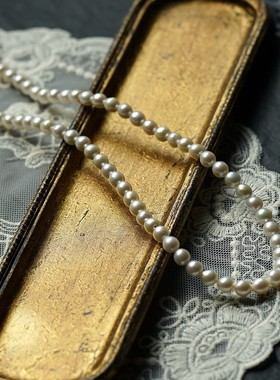 强光小灯泡天然真珍珠项链妈妈款