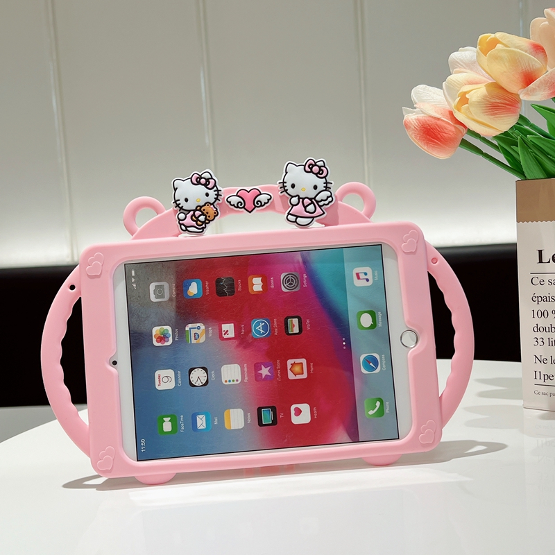 hellokitty ipad保护壳2019ipad2/3 mini4 5 2020 air2 10.9 2017/2018 9.7 pro11 air1 2022 10代支架硅胶套 - 图1