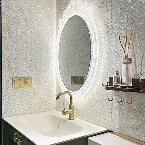 Рыбья чешуя кирпич веерообразная натуральная ракушка мозаичная плитка стикер ванная комната вход в отель гостиная фон украшение стены