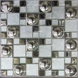 Круглая трехмерная металлическая стеклянная мозаика из нержавеющей стали, в 3d формате, зеркальный эффект