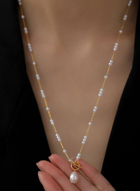 ot项链轻奢气质珍珠吊坠