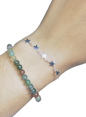 纯银纯银五角星手链潮