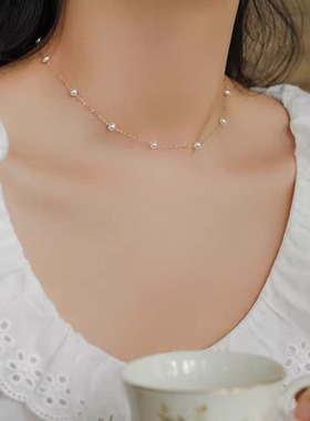 珍珠满天星项链气质唯美