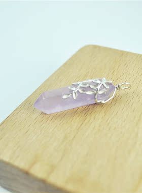 吊坠原创s925树叶镶嵌宝石锁骨