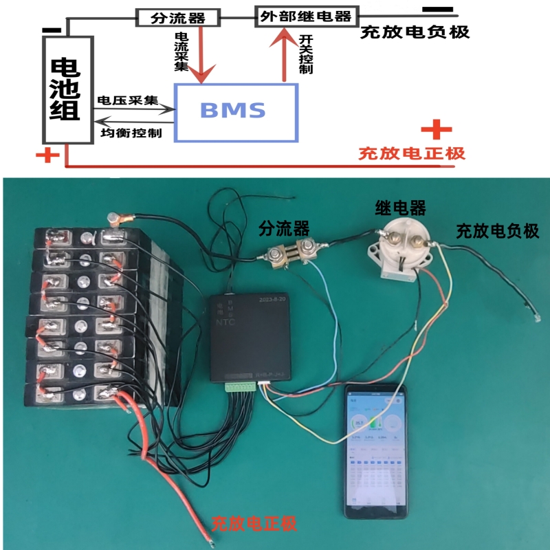 继电器控制板三元铁锂钛酸锂4串到8串12V24V保护板0-10A主动均衡-图2