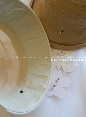 Ginger Milk春夏新品 细和纸卷边遮阳渔夫帽显脸小盆帽百搭气质
