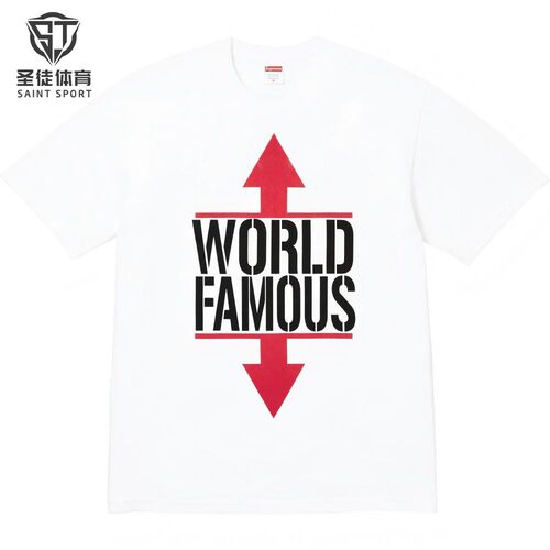 正品 Supreme 26SS World Famous Tee 胸前英文 世界有名 短袖T恤 - 图3