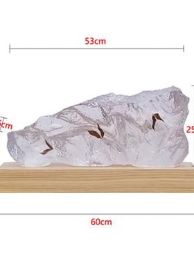 现代简约透明假山桌面摆件树脂雕塑酒店样板房客厅别墅装饰工艺品