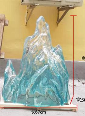 现代简约创意工艺品透明假山雕塑酒店会所别墅样板房装饰树脂摆件
