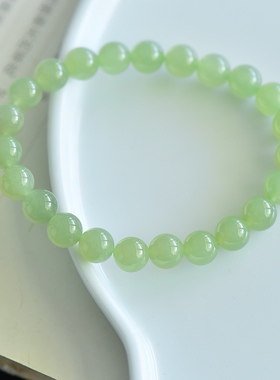 天然和田玉青海料晴水色手串