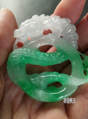 男士翡翠满绿镂空挂件吊坠