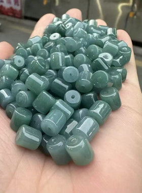 天然翡翠蓝水桶珠玉石散珠