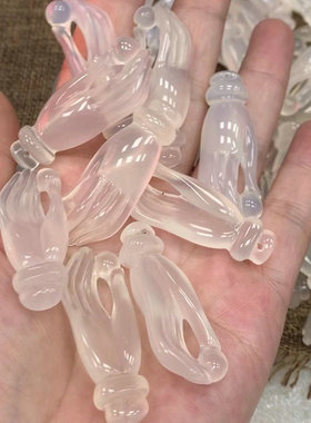 天然冰种佛手玉髓福寿吊坠