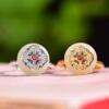 Vintage palace Hetian jade silver open ring
