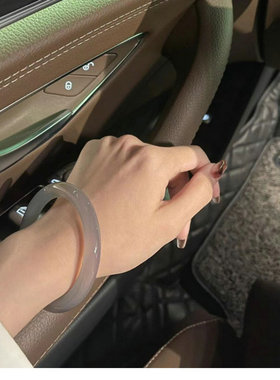 冰种灰玉镯子年轻款正品女款圆条