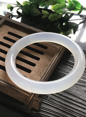 白玉髓手镯高冰种紫白玛瑙荔枝冻