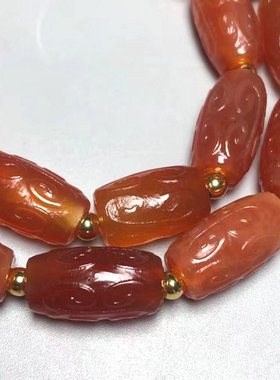 红玛瑙毛衣链男女款祥云如意