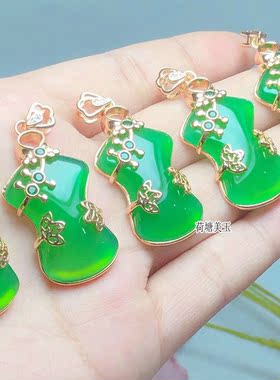 绿玉髓项链旗袍冰透大气礼物吊坠