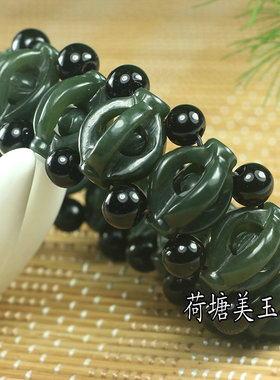 时来运转镂空新疆和田玉送证书