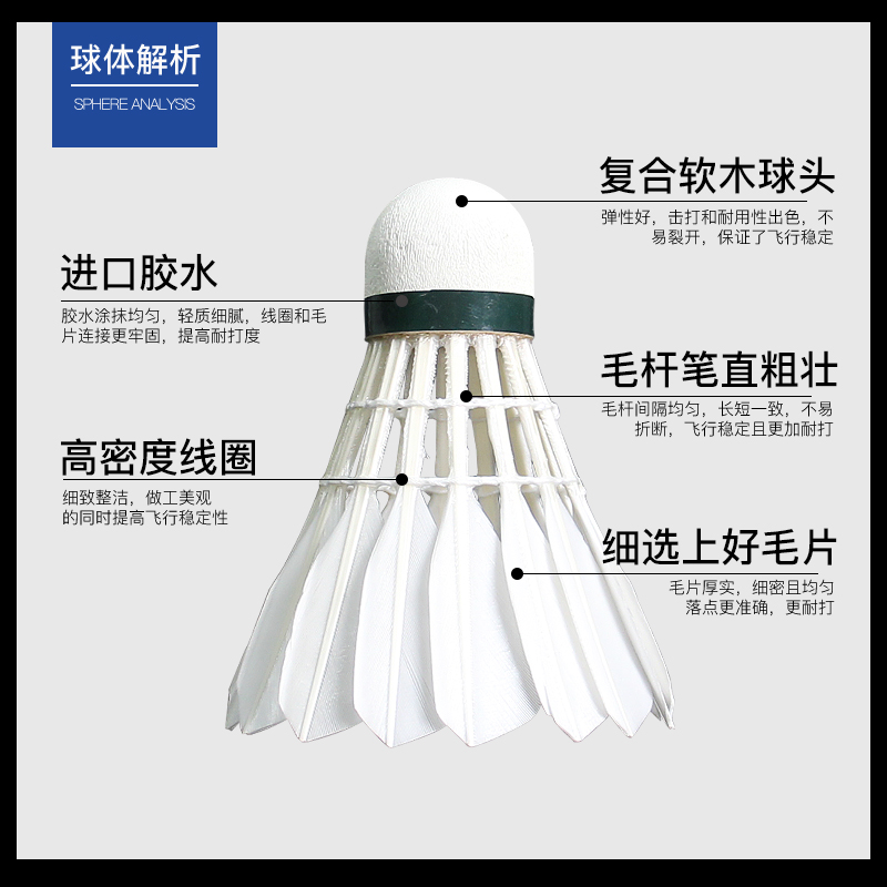 澳加林OKLIN羽毛球AC-5 AC9 AC50 2 3 4鸭毛鹅毛耐打飞行稳定威健 - 图3