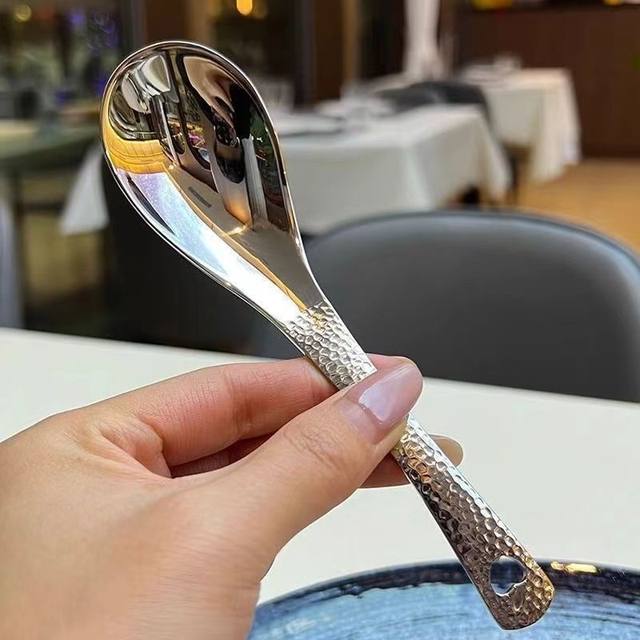 New foreign trade style thickened light luxury 304 stainless steel spoon drinking soup adult eating spoon ins high-value dessert spoon