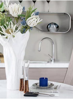 树脂创意树干花瓶摆件客厅插花白色高级感小众现代艺术轻奢鲜花大