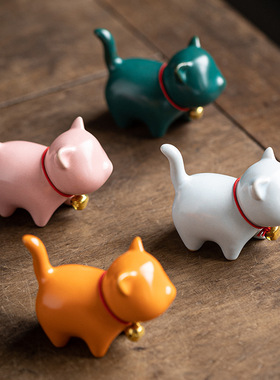 创意陶瓷可爱小猫咪摆件萌宠治愈