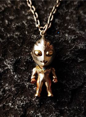 格格巫原创925纯银迪迦奥特曼吊坠卡通项链钥匙挂坠银饰摆件毛衣