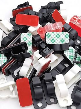 R型按压尼龙线夹电线卡扣布线扣线卡固定夹桌面理线器收纳走线