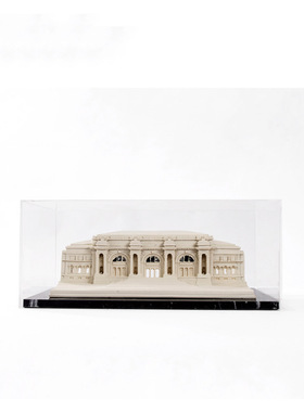 现代简约建筑模型树脂摆件创意客厅玄关书桌亚克力罩家居软装饰品