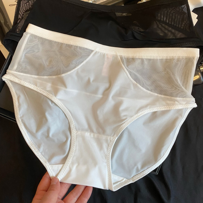 2025新款法式复古酒红色性感侧边网纱拼接冰丝中腰透气三角内裤女,淘宝优惠券,粉丝福利购,淘宝优惠卷