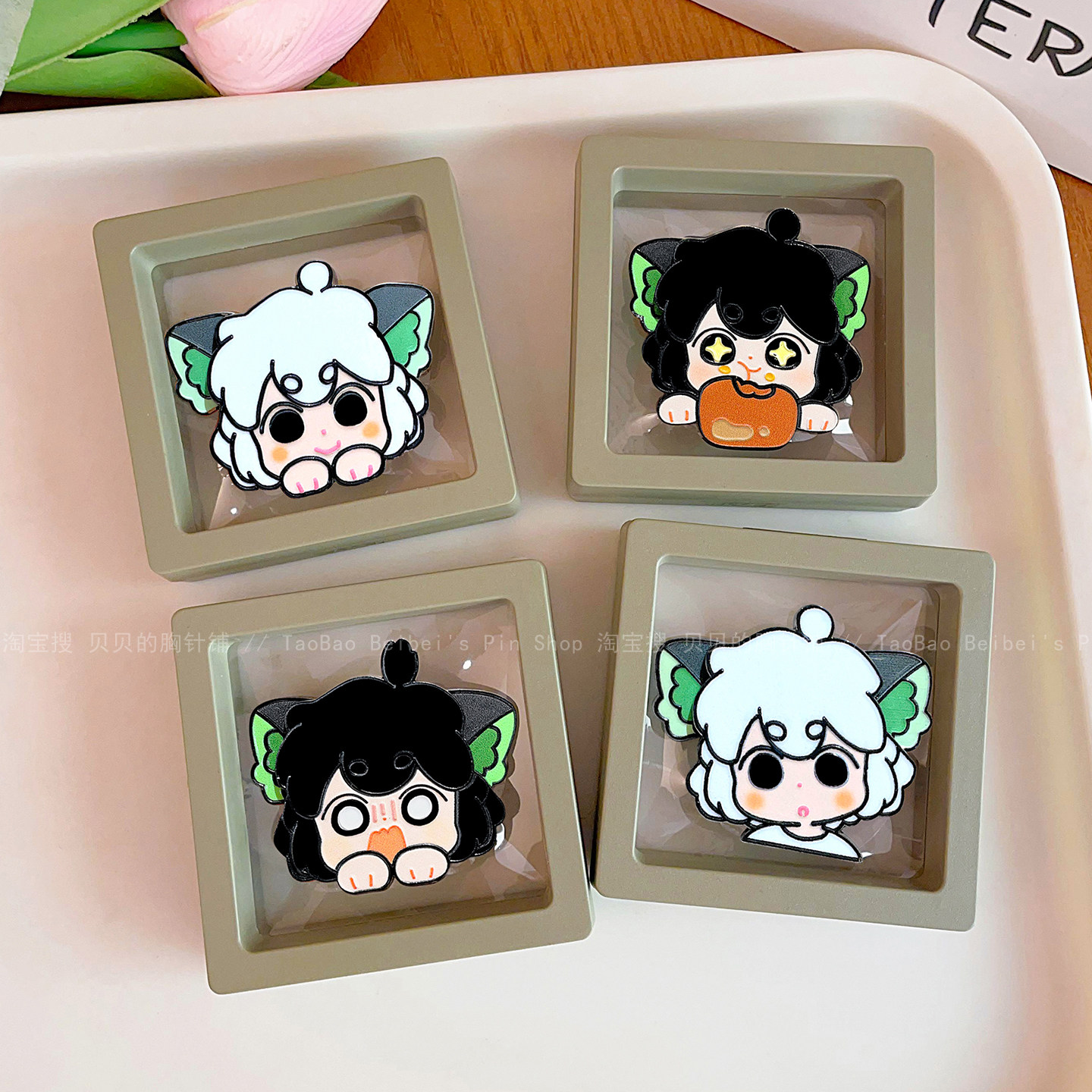 罗小黑战记周边耳朵可动金属徽章可爱卡通晃晃胸针别针装饰品礼物,淘宝优惠券,粉丝福利购,淘宝优惠卷