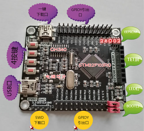 STM32F103RCT6开发板 ARM STM32开发板 小系统板 51 AVR - 图0