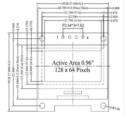 0.96寸 黄蓝双色 I2C IIC通信 12864 OLED液晶屏模块 OLED显示屏 - 图1